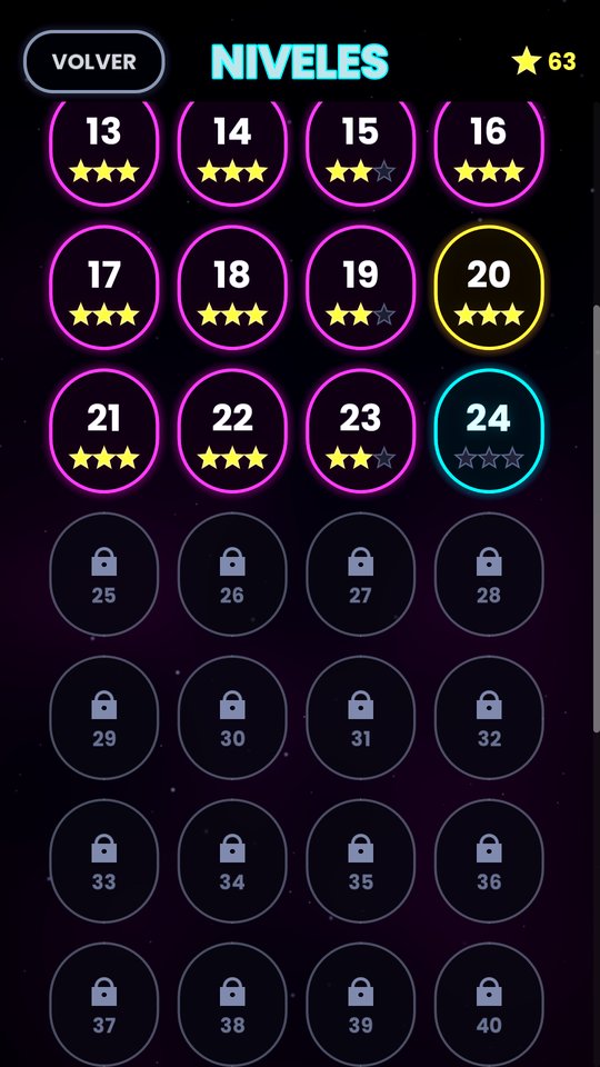 Selector de niveles con estrellas