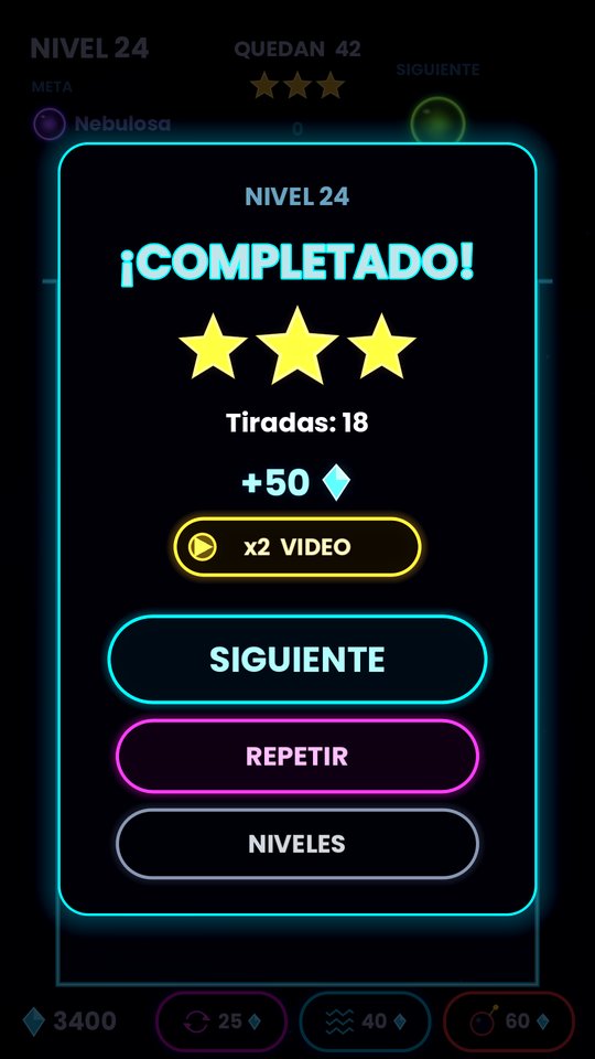 Nivel completado con 3 estrellas