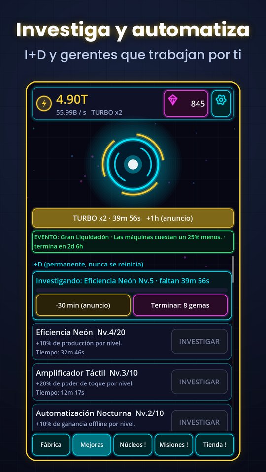 Investigaciones de I+D en Neon Factory