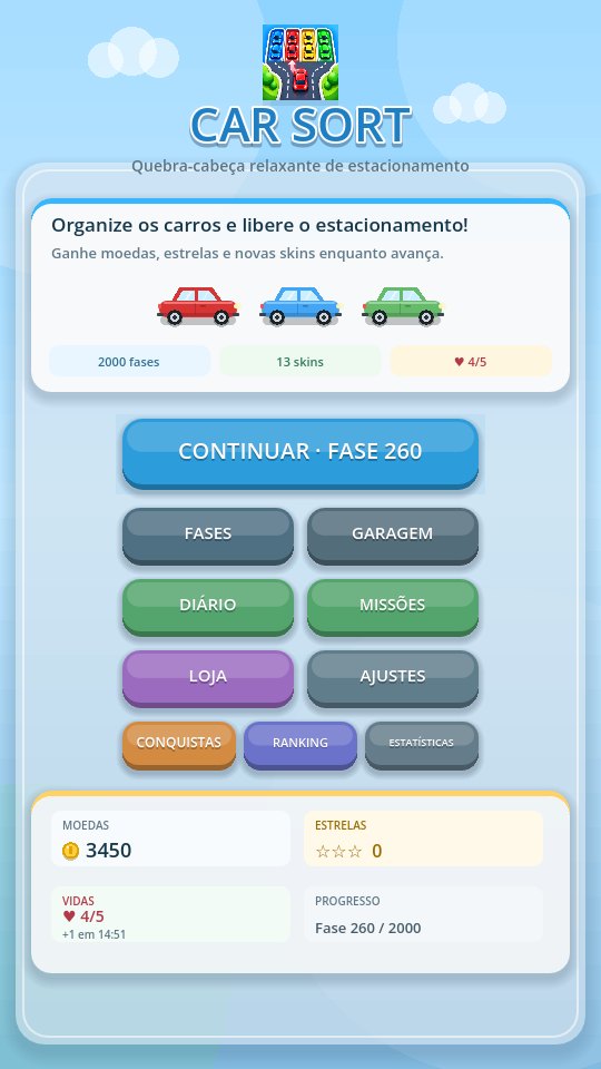 Menu principal do Car Sort